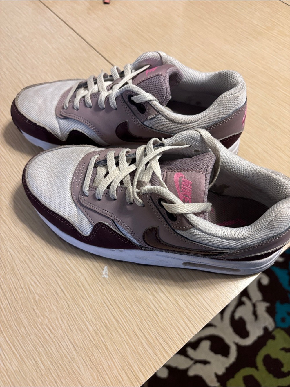 Nike Big Girls Burgundy and Light Pink Low-Top Sneakers
